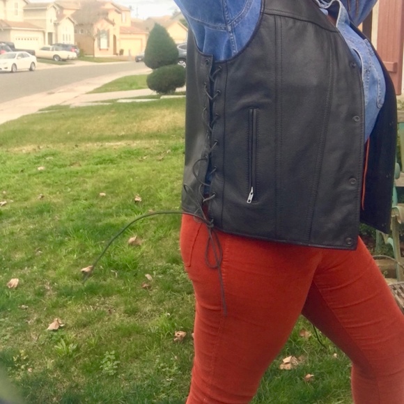 Leather Biker Vest - Picture 6 of 9